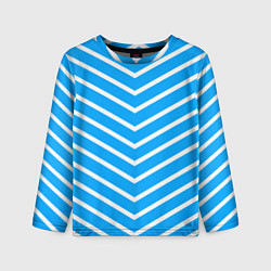 Лонгслив детский Бело-голубой полосы стрелки, цвет: 3D-принт