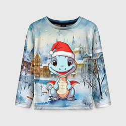 Лонгслив детский Новогодний дракон 2024, цвет: 3D-принт