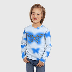 Лонгслив детский Y2K blue butterfly, цвет: 3D-принт — фото 2