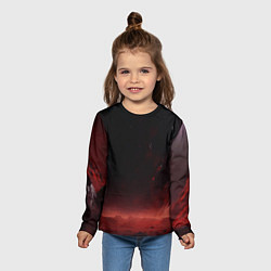 Лонгслив детский Красно черная космическая планета, цвет: 3D-принт — фото 2