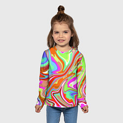 Лонгслив детский Цветная плазменная абстракция, цвет: 3D-принт — фото 2