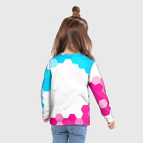 Детский лонгслив Opel neon gradient style / 3D-принт – фото 6