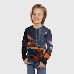 Лонгслив детский Оранжевый автомобиль, цвет: 3D-принт — фото 2