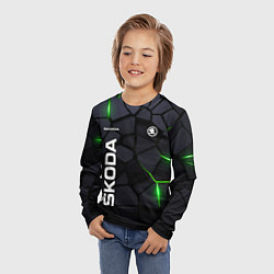 Лонгслив детский Skoda - плиты с эффектом свечения, цвет: 3D-принт — фото 2