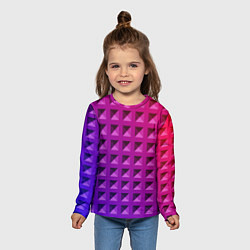 Лонгслив детский Пластиковые объемные квадраты, цвет: 3D-принт — фото 2