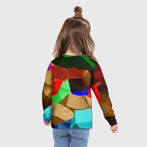 Детский лонгслив Пластиковые чешуйки / 3D-принт – фото 6