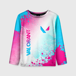 Детский лонгслив Valorant neon gradient style вертикально