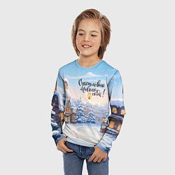 Лонгслив детский С новым годом, цвет: 3D-принт — фото 2