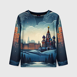 Лонгслив детский Площадь новогодняя, цвет: 3D-принт