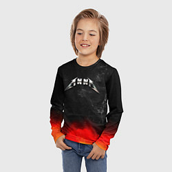 Лонгслив детский Анна в стиле Металлика - искры и огонь, цвет: 3D-принт — фото 2