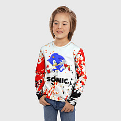 Лонгслив детский Sonic краски абстрактные, цвет: 3D-принт — фото 2