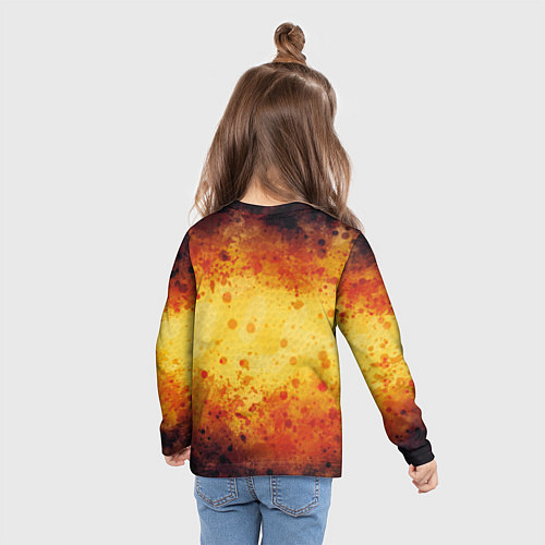 Детский лонгслив Абстракция - yellow scales / 3D-принт – фото 6