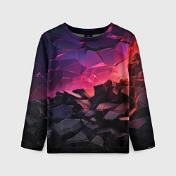Лонгслив детский Темные фиолетовые камни текстура, цвет: 3D-принт