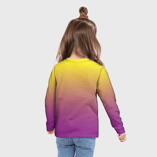 Детский лонгслив Желто-фиолетовый градиент / 3D-принт – фото 6