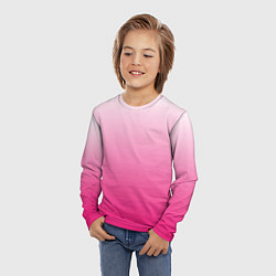 Лонгслив детский Бело-розовый градиент, цвет: 3D-принт — фото 2