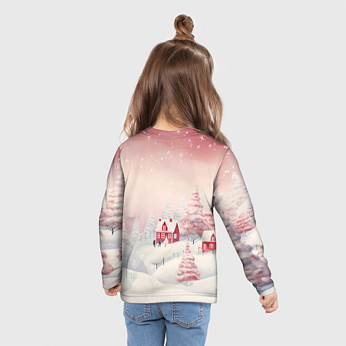 Детский лонгслив Снежное сияние ночи / 3D-принт – фото 6