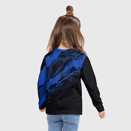 Детский лонгслив Ротор Волгоград - синий и черный / 3D-принт – фото 6
