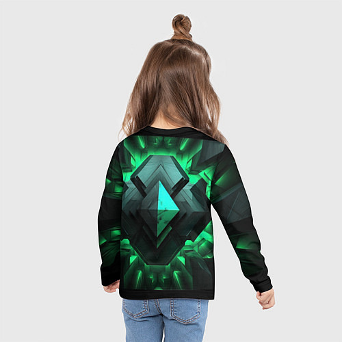 Детский лонгслив Абстрактное ощущение зелени / 3D-принт – фото 6