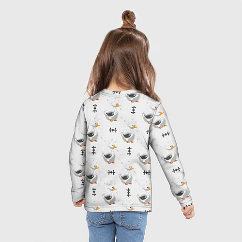 Детский лонгслив Гусь и фигуры / 3D-принт – фото 6