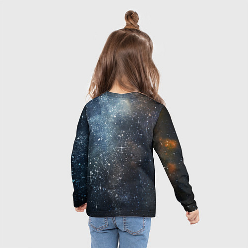 Детский лонгслив Темное космическое звездное небо / 3D-принт – фото 6