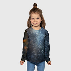 Лонгслив детский Темное космическое звездное небо, цвет: 3D-принт — фото 2