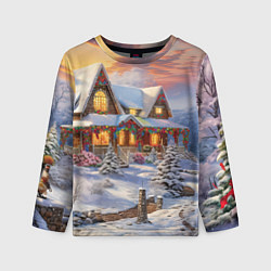 Детский лонгслив Звездная полночь подарков