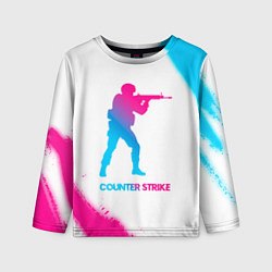 Лонгслив детский Counter Strike neon gradient style, цвет: 3D-принт