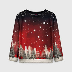 Детский лонгслив Морозное утро в деревне