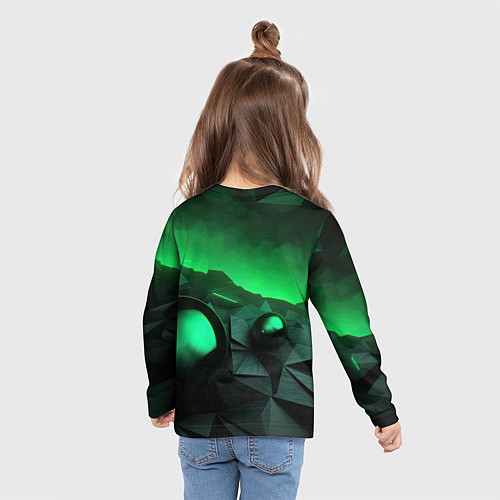 Детский лонгслив Асимметрия растительного узора / 3D-принт – фото 6