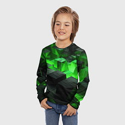 Лонгслив детский Глубина зеленых плоскостей, цвет: 3D-принт — фото 2