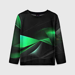 Лонгслив детский Трехмерность зеленой фигуры, цвет: 3D-принт