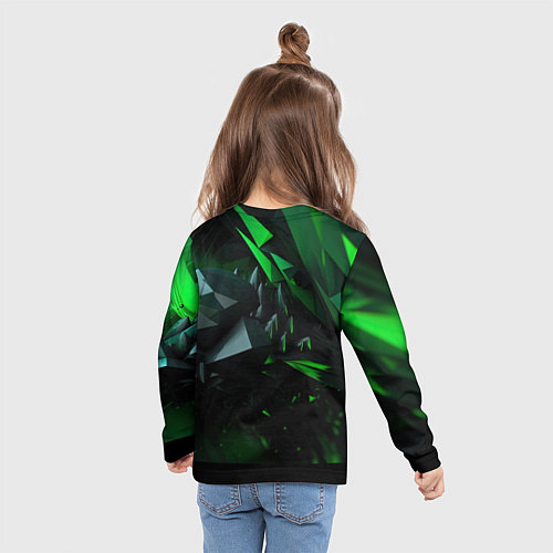 Детский лонгслив Гармония зеленого хаоса / 3D-принт – фото 6