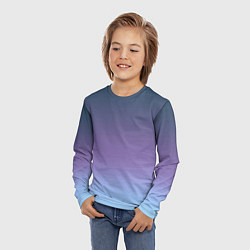 Лонгслив детский Градиент синий фиолетовый голубой, цвет: 3D-принт — фото 2