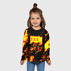 Лонгслив детский Doom огненный стиль ад марса, цвет: 3D-принт — фото 2