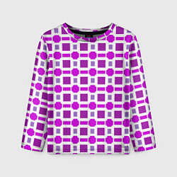 Детский лонгслив Фиолетовые кирпичики и белые полосы
