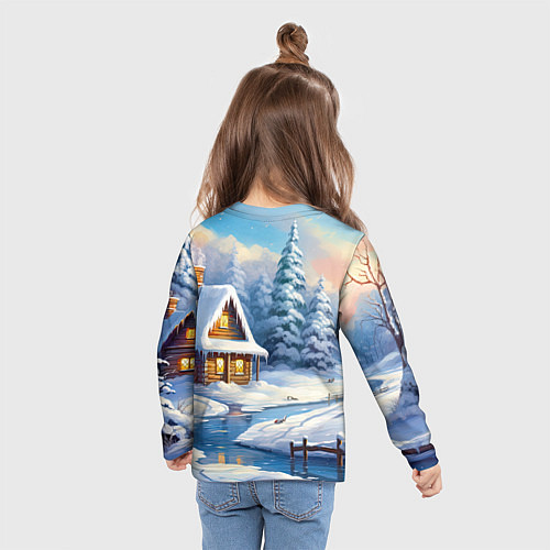 Детский лонгслив Крошечный дракон зимы 2024 / 3D-принт – фото 6