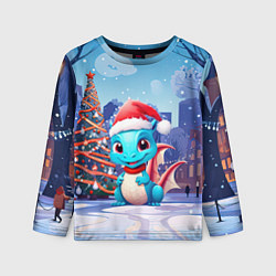 Детский лонгслив Маленький дракон зимнего чуда