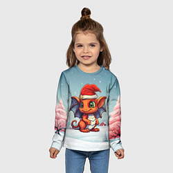 Лонгслив детский Символ нового 2024 года дракон, цвет: 3D-принт — фото 2