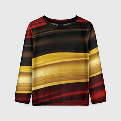 Детский лонгслив Черный красный желтый цвет абстракции