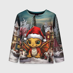 Лонгслив детский Дракоша 2024 новогодний символ года, цвет: 3D-принт