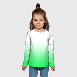 Лонгслив детский Градиент бело-зелёный, цвет: 3D-принт — фото 2