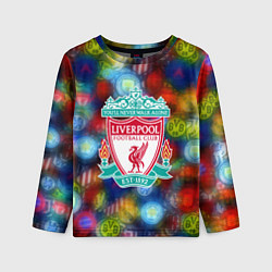 Лонгслив детский Liverpool все logo неон, цвет: 3D-принт
