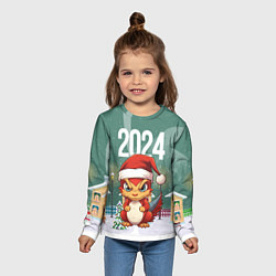 Лонгслив детский Хмурый дракон 2024, цвет: 3D-принт — фото 2