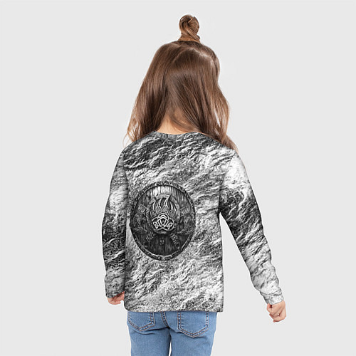 Детский лонгслив Воин с топором и медведь / 3D-принт – фото 6