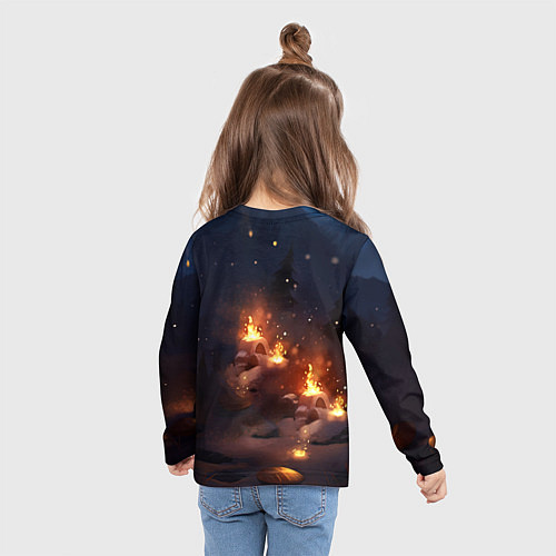 Детский лонгслив Сияющий ледяной дракон / 3D-принт – фото 6