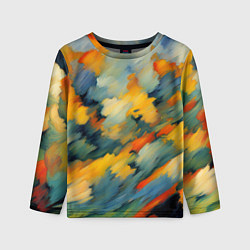 Детский лонгслив Жёлтые и синие мазки