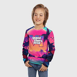 Лонгслив детский GTA 6 закат солнца, цвет: 3D-принт — фото 2