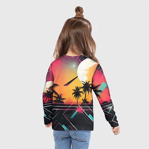 Детский лонгслив GTA 6 night logo / 3D-принт – фото 6