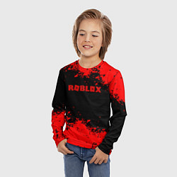Лонгслив детский Роблокс краски красные, цвет: 3D-принт — фото 2