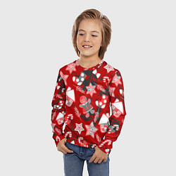Лонгслив детский Рождественские паттерны, цвет: 3D-принт — фото 2
